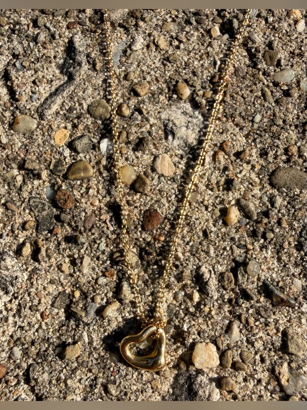 Tiffany & Co Elsa Peretti 18k Yellow Gold Mini Open Heart Necklace